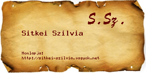 Sitkei Szilvia névjegykártya